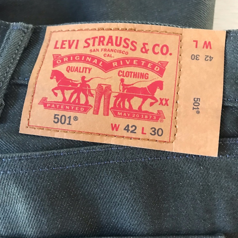 Levi 501 42x30 white cone denim - Picture 3 of 7